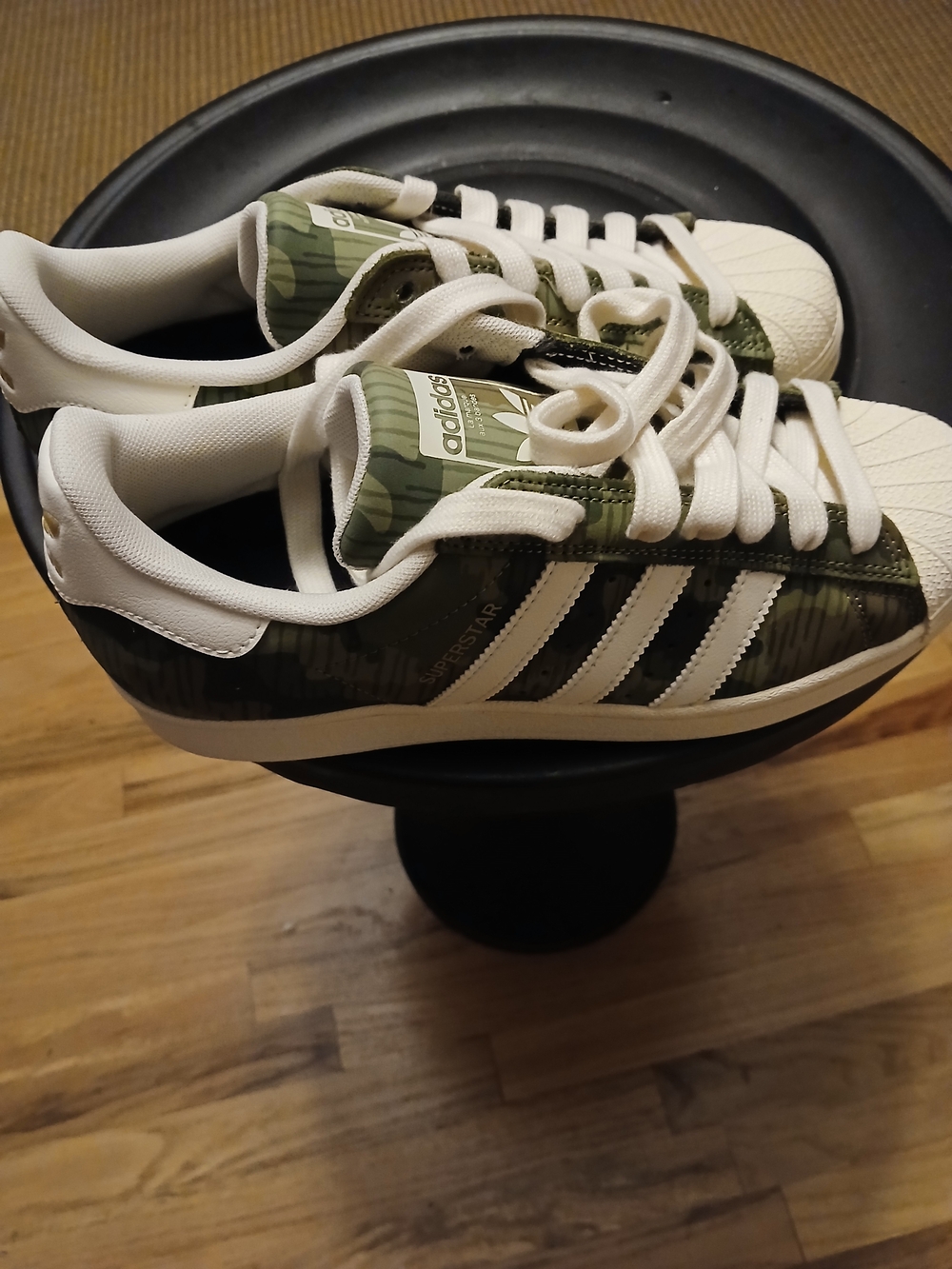Adidas Superstar Camo Sneakers in Green and White
